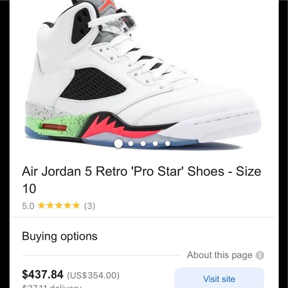 ‼️SOLD‼️Air Jordan 5 retro “pro star” - Picture 3 of 3